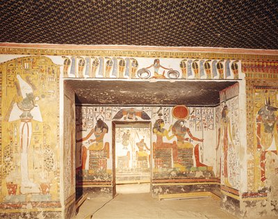 Twee kamers uit het graf van Nefertari door Egyptian 19th Dynasty